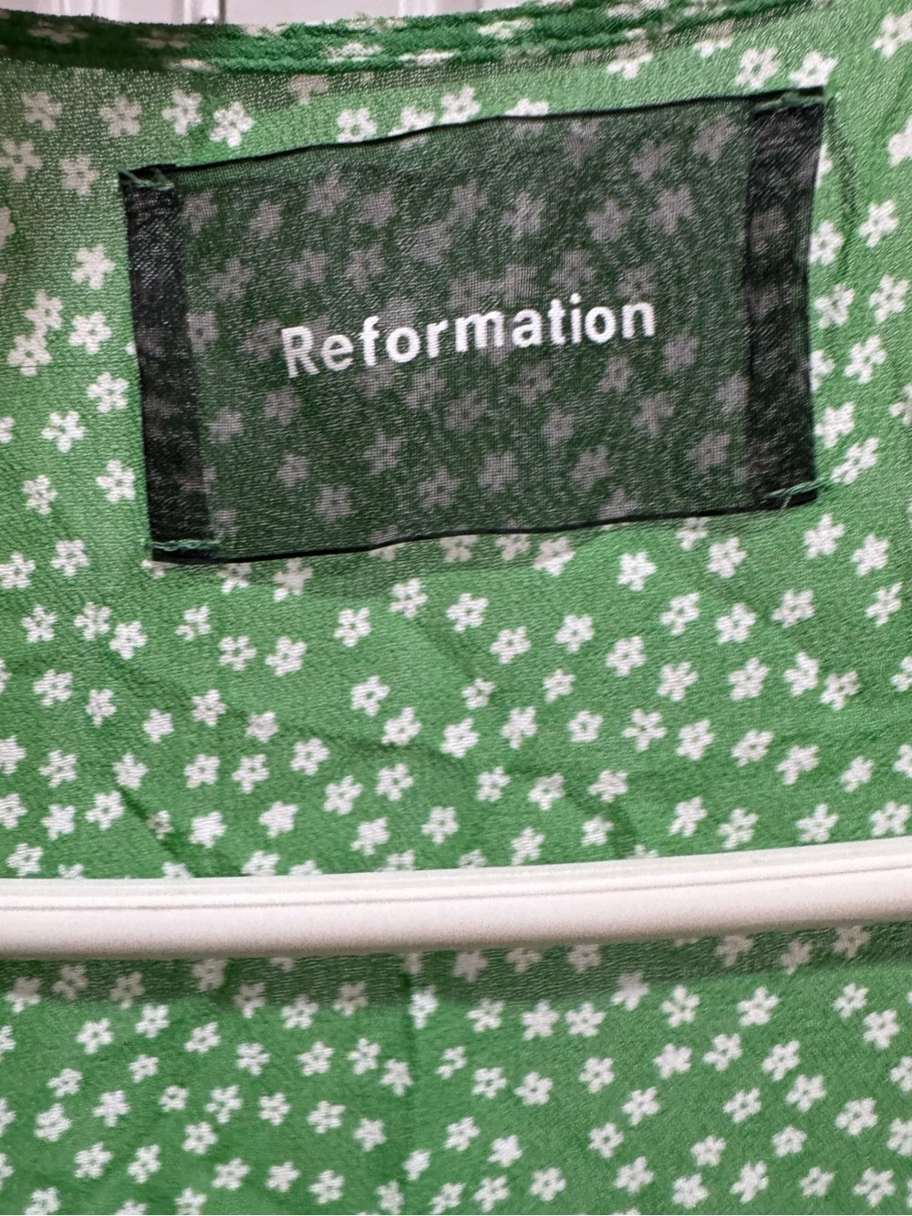 Reformation Green Polka Dot Mini Wrap Dress - Picture 3 of 3